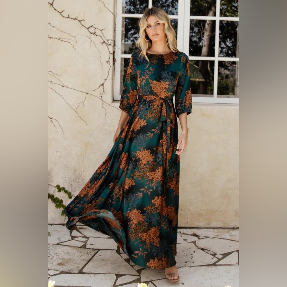 Floral Teal and Orange Maxi Dress Baltic Born NWOT Maxi Dress